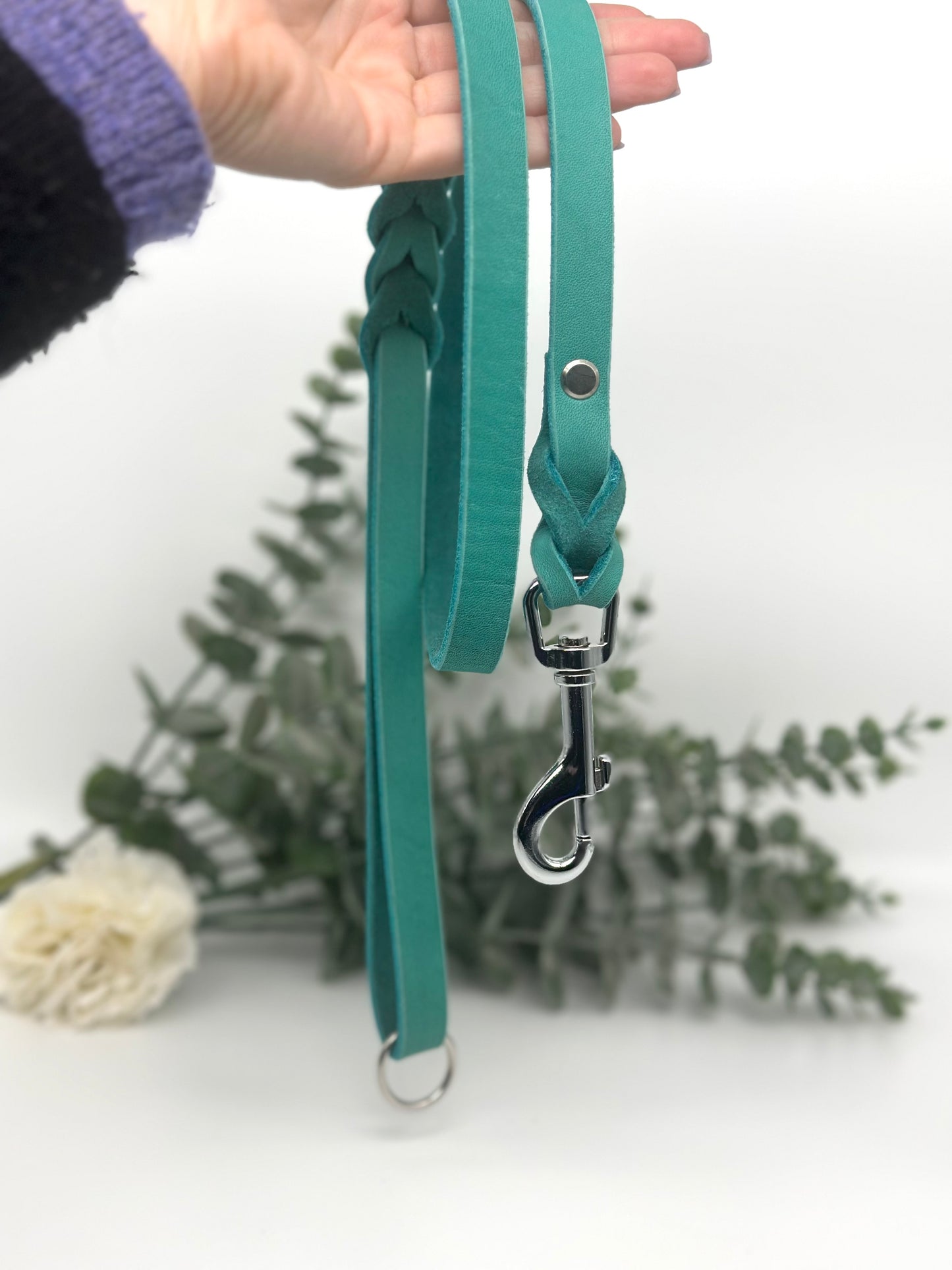 Fettleder Führleine „Classic“ in Smaragd