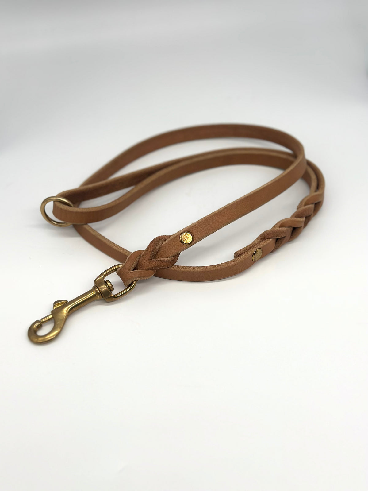 Fettleder Führleine mit Handschlaufe Camel