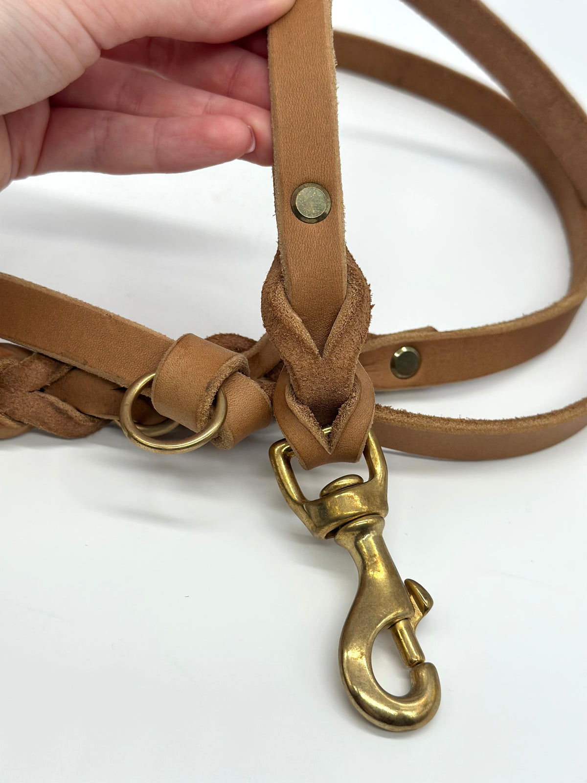 Fettleder Hundeleine Camel