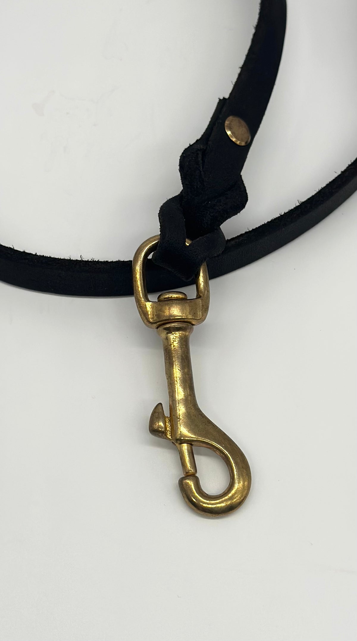 Fettleder Führleine mit Handschlaufe schwarz