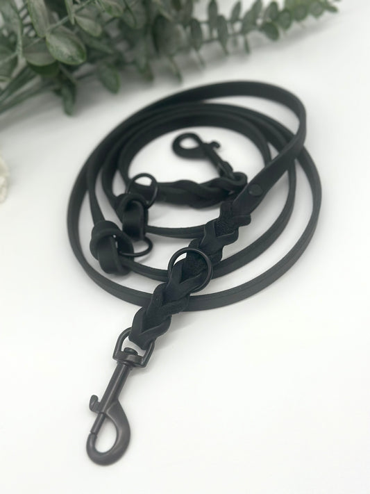 Fettlederleine *ALL BLACK*