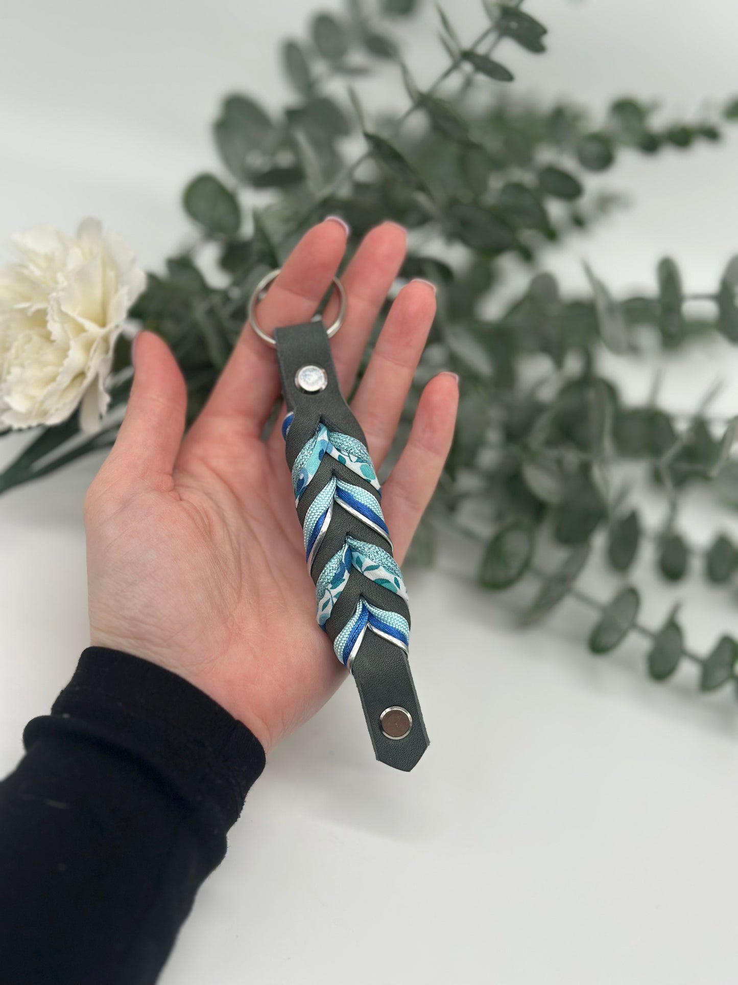 Schlüsselanhänger Deluxe Grau/Blau