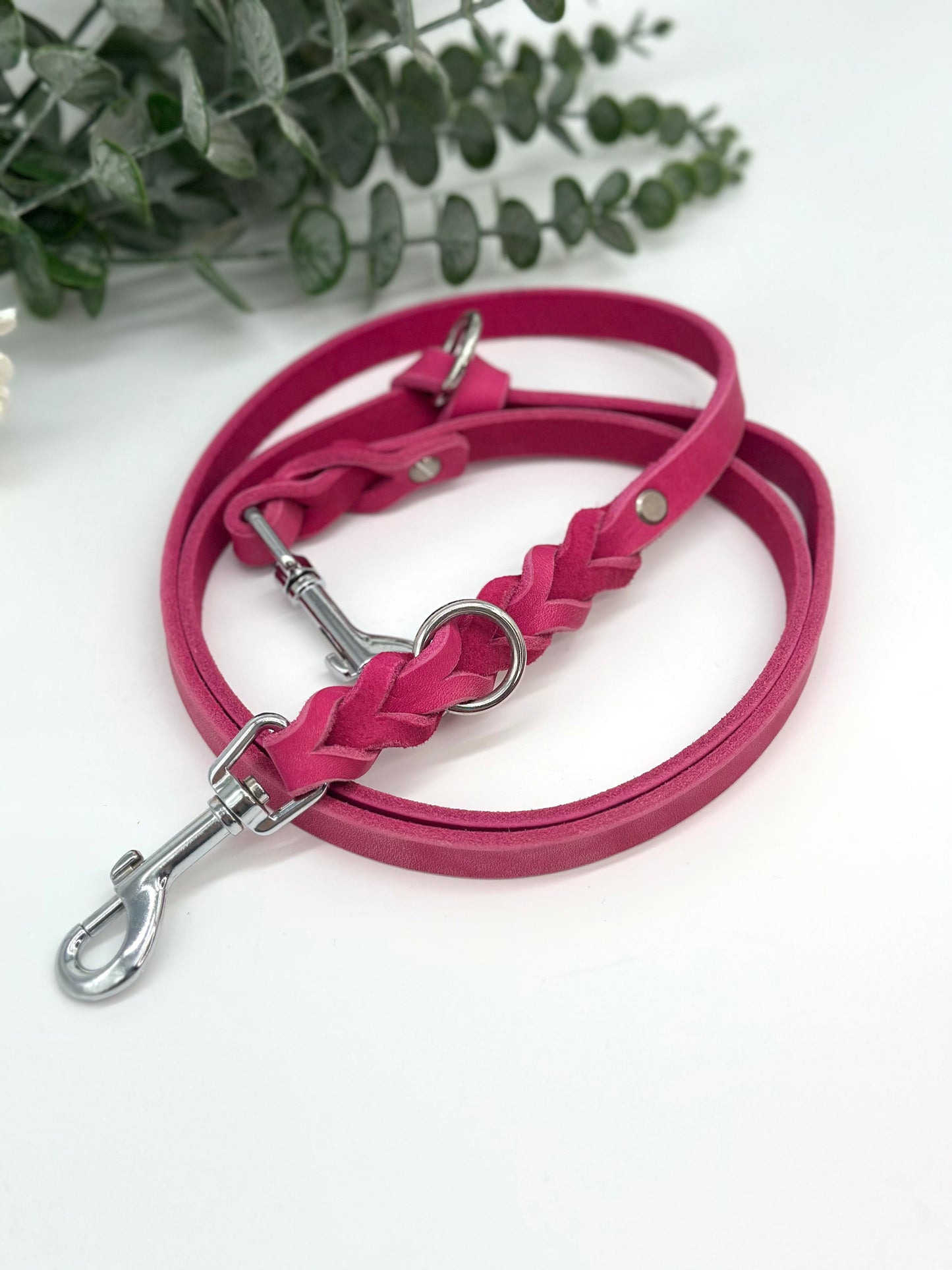 Fettleder Hundeleine Classic in Pink